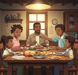 family eating