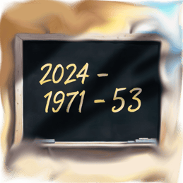 2024-1971=53 on blackboard