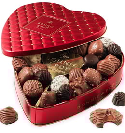 Valentines Gift Basket | Chocolate Heart Shaped Gift Present for Wife, Girlfriend, Spouse, Partner, 