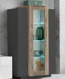 Buffet a trois portes et vitrine lumineuse 