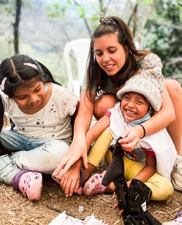 Children taking part in an activity organized by the I Am Hope association in Antigua, Guatemala.