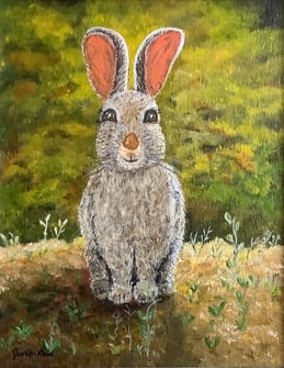 An Irish Hare, 2023, Acrylic on canvas, 10 x 8 x 3/4 inches  $140  SOLD