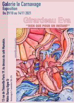 Affiche exposition d'art contemporain aquarelle et encre