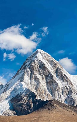 Wonderfull snow-covered Pumo Ri summit, Nepal.