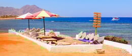 Bedouin star relaxing in front of the sea in Ras shitan Egypt