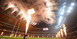 Stade sport effets speciaux machines à flammes