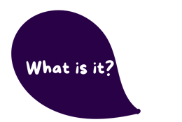 a purple and white speech