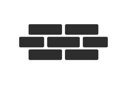 Brick wall trust icon representing quality-built outdoor structures by Grasshopper Builders in the B