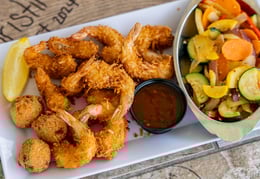 a plate of fried fried shrimp