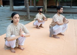 a man and woman doing upa yoga poses