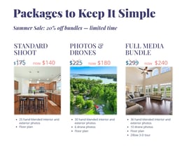 screenshot of five-media.com packages page on website