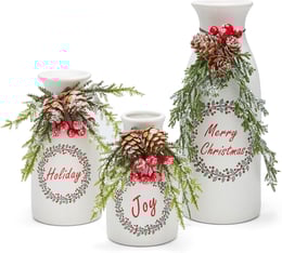 Artificial Christmas Vase 3-Piece