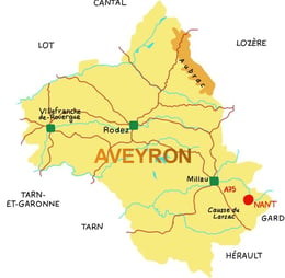 carte de l'Aveyron