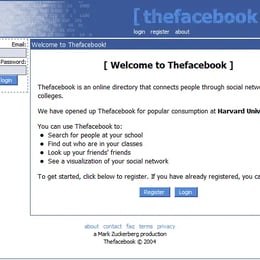 Facebook website in 2004 | Startup School