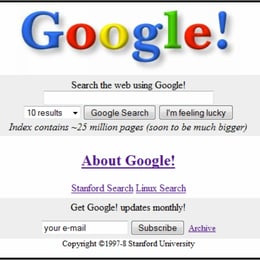 Google website in 1998 | Startup School