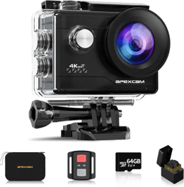 Apexcam Cámara Deportiva 4K Cámara subacuática Impermeable 40M