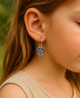 kinderen zilveren oorbel bloem 