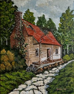 Abandoned Farm House, 2024, Acrylic on canvas, 10 x 8 inches  SOLD