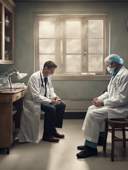 MacBook Air beside gold-colored study lamp and spiral books