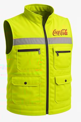 Chaleco, hecho para la empresa Coca Cola