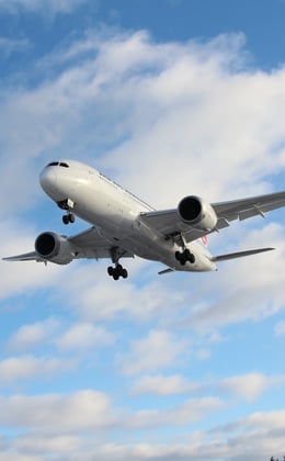 a large jetliner flying through the air