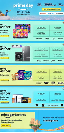 prime day sales , offer , home appliance , prime day launches 