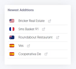 List of newest company additions to the StackRadar database including Bricker Real Estate and Sms Ba