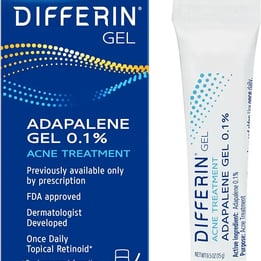 Differin Acne Treatment Gel, 30 Day Supply, Retinoid Treatment for Face with 0.1% Adapalene, Gentle 