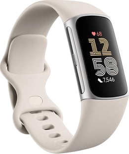 a smart watch with a white band and a heart shaped watch