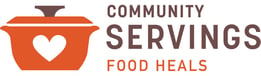 Community Servings Logo: a heart shaped potted in a potted potted with a heart shaped pot