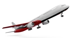 a large jetliner flying in the air