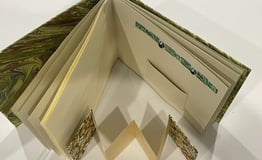 Album with marbled paper and decorative pages