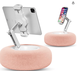 Tablet Pillow Stand for Reading, Adjustable Tablet Pillow Stand for Lap with Detachable Bowl, Fits 4