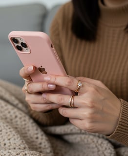 e-commerce entrepreneur using iPhone