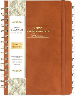 2025 Planner - Planner 2025, 6.3" x 8.4", JAN 2025 - DEC 2025, 2025 Planner Weekly Monthly, Hardcove