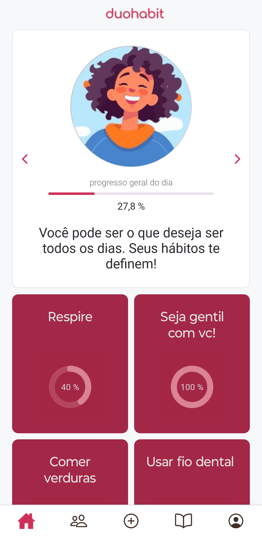 Visualize sua lista diária de hábitos