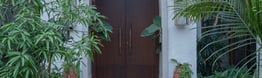 a house with a door and a door way to the front door