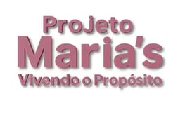 Logotipo do Projeto Maria’s - Vivendo o Propósito’ em rosa sobre fundo branco