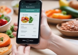 A cell phone screen with food sensitivity test results displayed.
