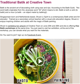 newsletter, international creative women, batik artist, batik exhibition, eindhoven, shuen li spirit