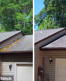 guys power wash & detailing before and after roof washing service