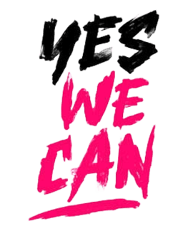 a pink and black text that says, we're - up to we '