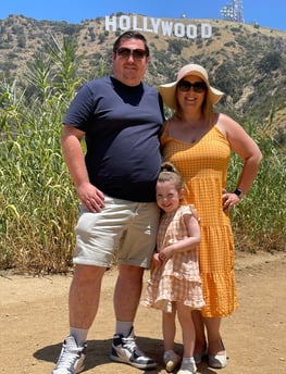 Hollywood Sign Los Angeles Bus Tour Family Mum Woman Father Dad Man Girl
