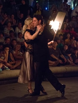 Mekhael Srour and Martha Slater tango dancing