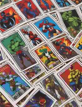 a bunch of marvel - themed playing cards