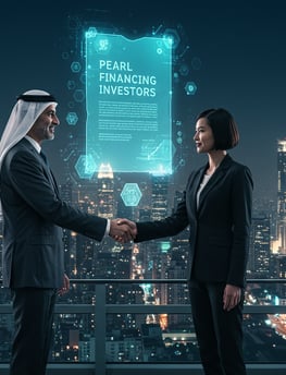 two people shaking hands in front of a cityscapeople