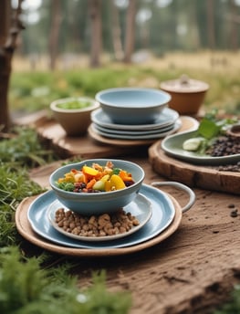 Salad day cookbook beside clear glass bowl with vegetable