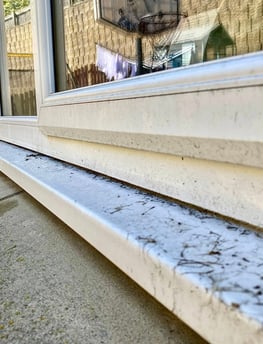 outdoor cleaning services Fife - dirty window sill before image