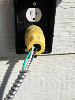 Can't use this setup for a permanent light fixture installation. 