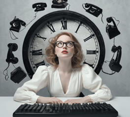 alice in numberland taking calls from existing and potential bookkeeping clients